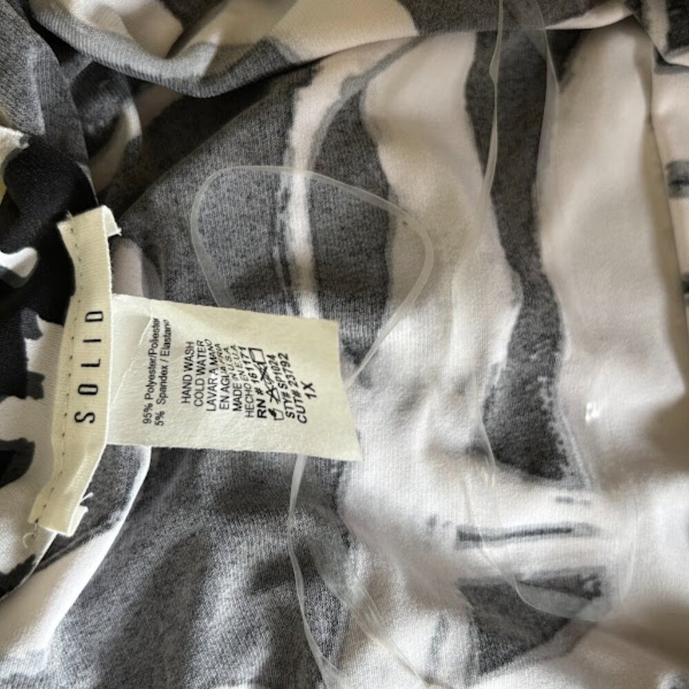 Solid | Abstract Brushstroke Belted Romper | Blac… - image 4